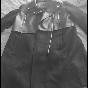 Leather trench coat